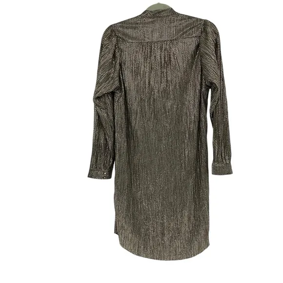 Anthropologie Sabina Musayev Gold and Grey Metallic Long Sleeve Dress Size small