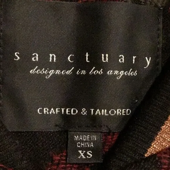 Anthropologie Sanctuary Rose Seduction Black Red Floral Print Zip Bomber Jacket