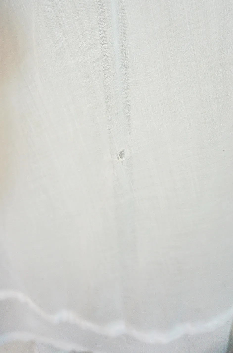 Antique Unlabelled French Cotton Mull Empire Cut Under Dress