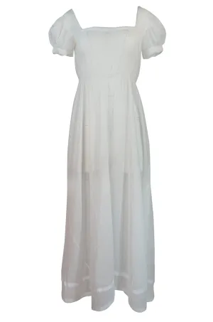 Antique Unlabelled French Cotton Mull Empire Cut Under Dress