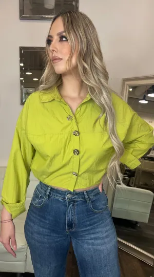 April Pin Button Shirt - Citrus