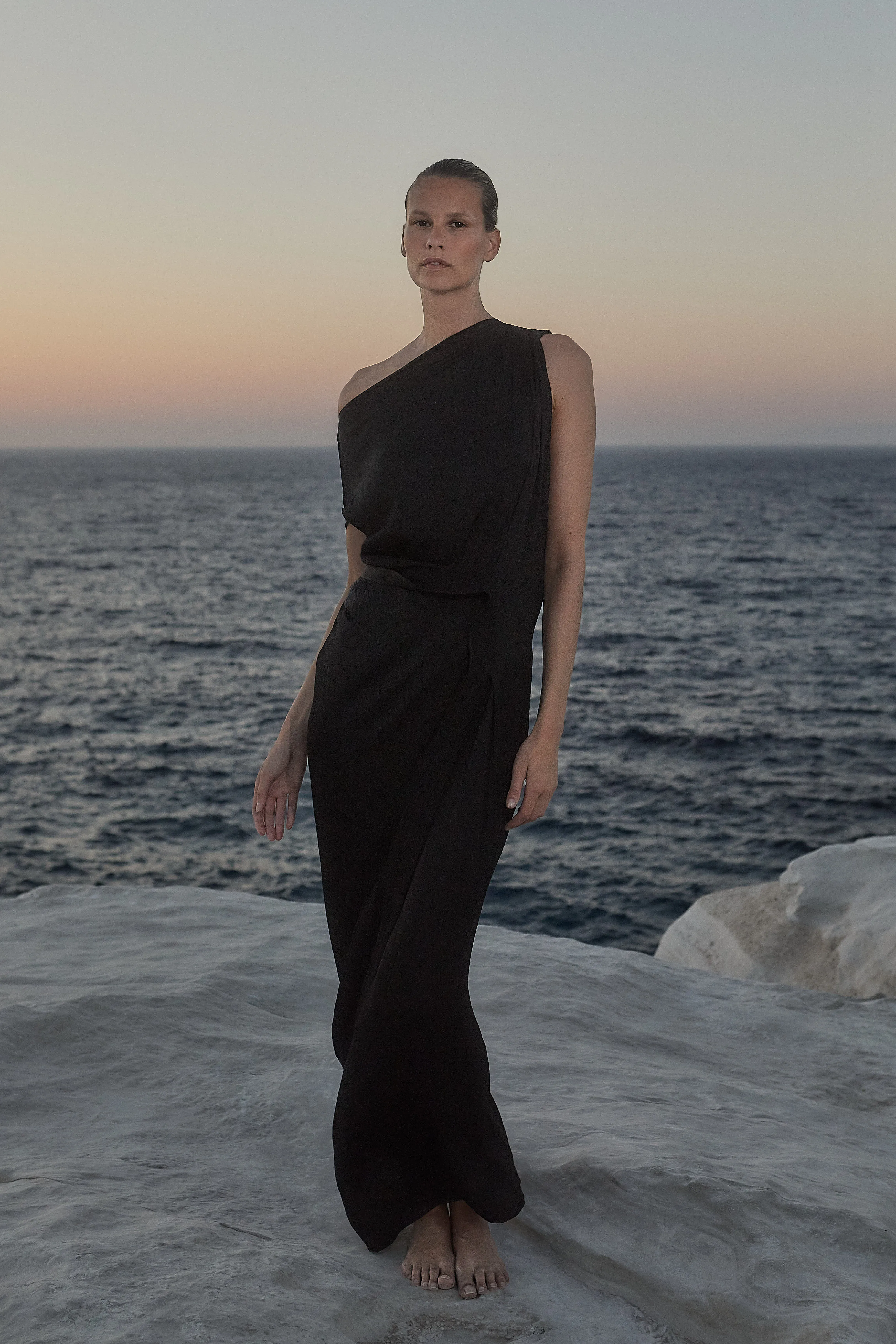Ardea Draped Dress - Black