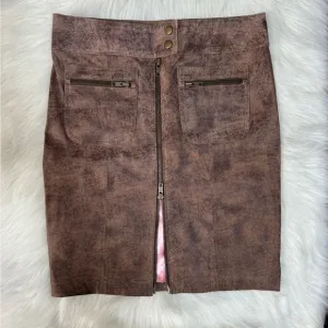 Arden B Genuine leather Pencil Front Zipper adjustable  Slit