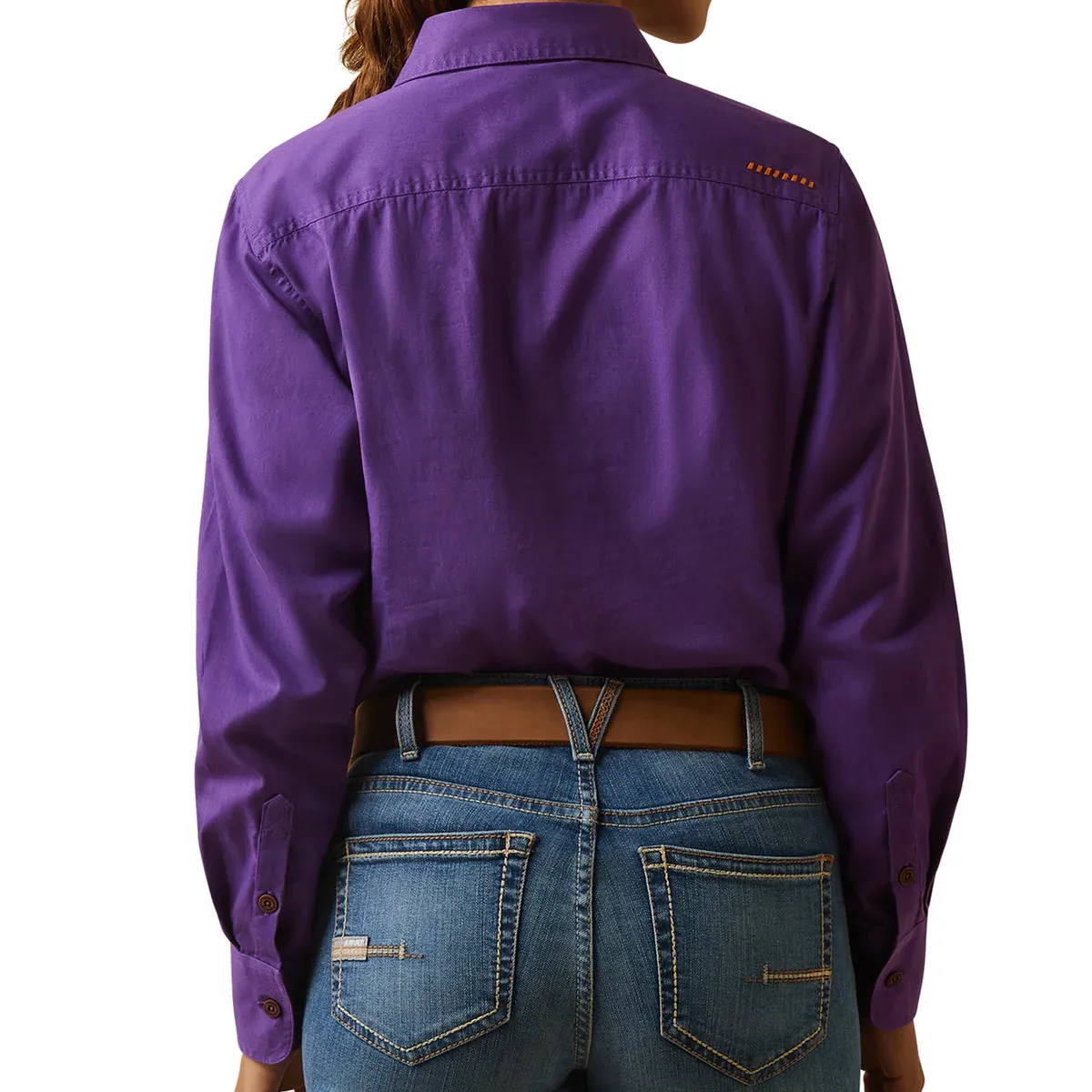 Ariat Ladies Rebar Half Button LS Workshirt Purple