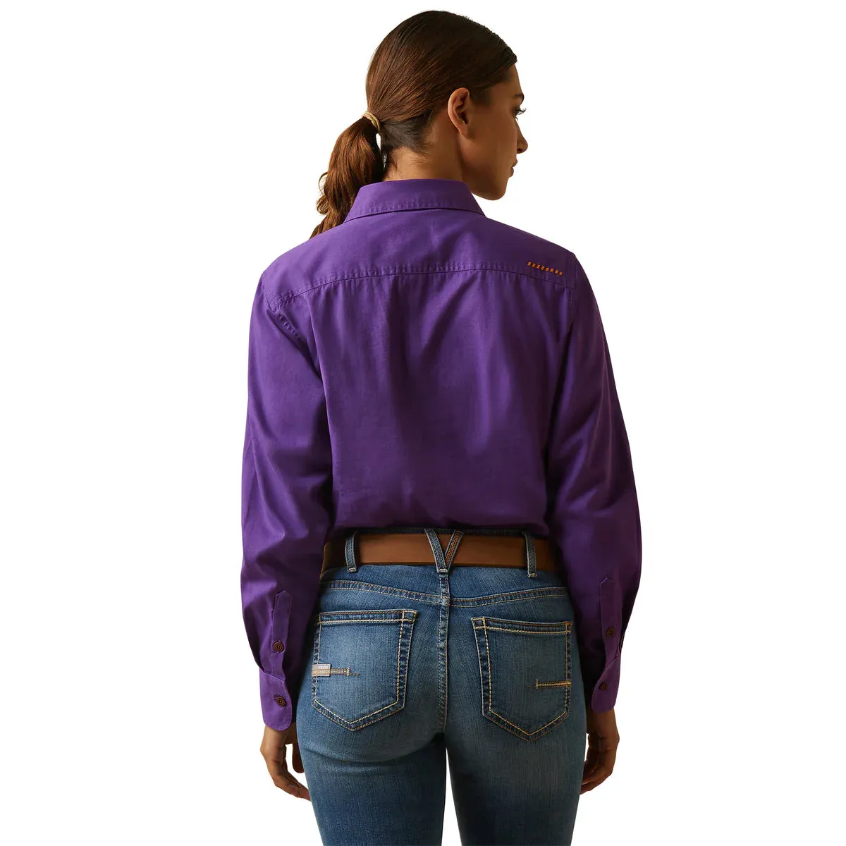 Ariat Ladies Rebar Half Button LS Workshirt Purple