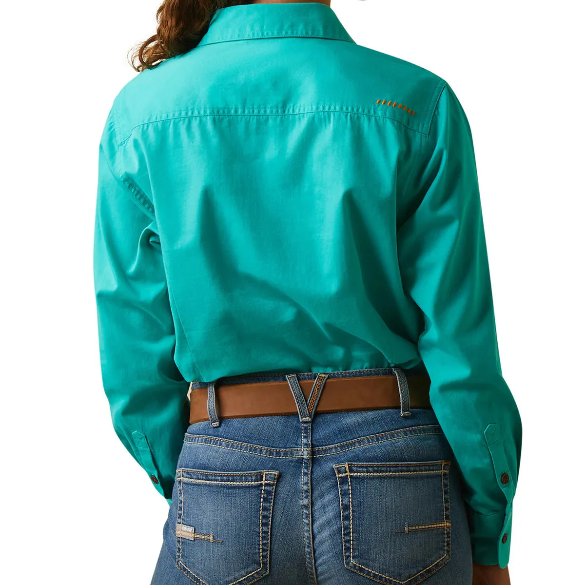 Ariat Ladies Rebar Half Button LS Workshirt Turquoise