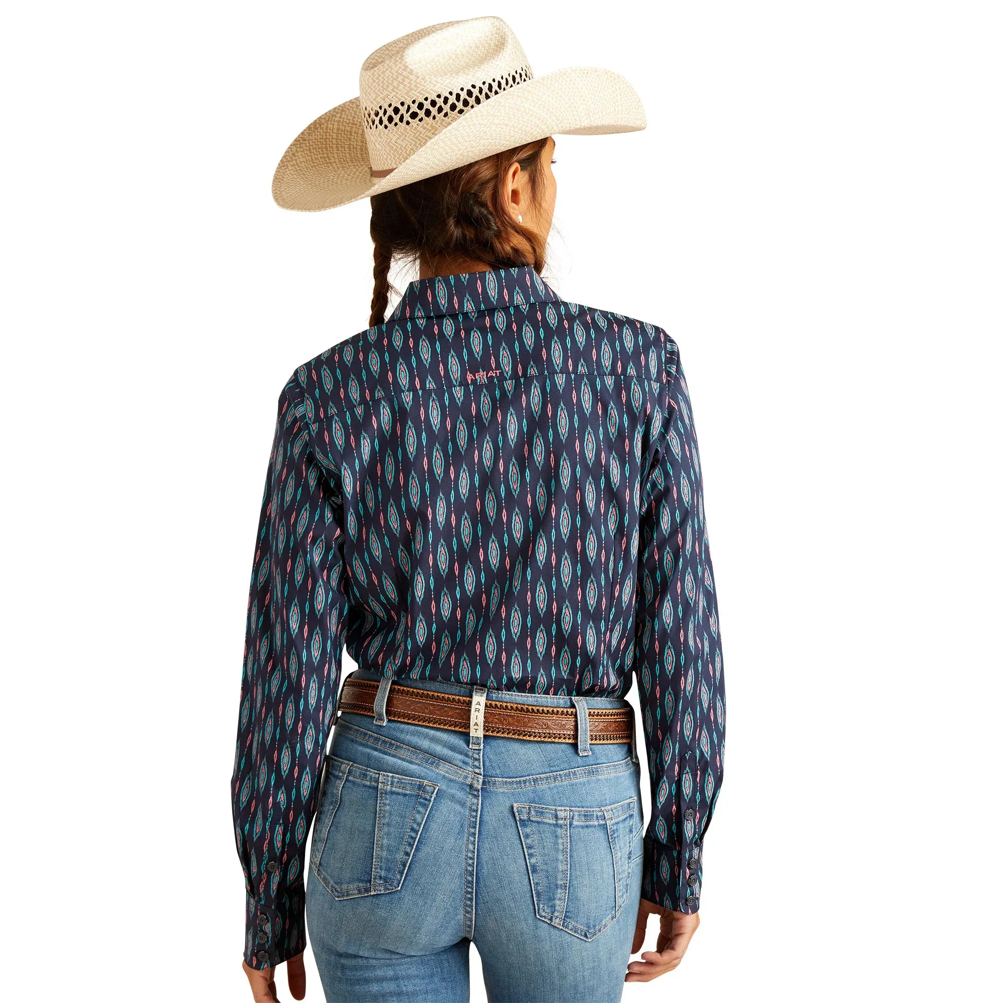 Ariat Ladies Team Kirby Stretch LS Shirt Backwoods Ikat