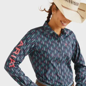 Ariat Ladies Team Kirby Stretch LS Shirt Backwoods Ikat