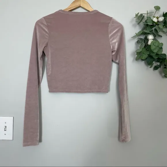 Aritzia Wilfred Free Pink Velour Bela Skirt Set