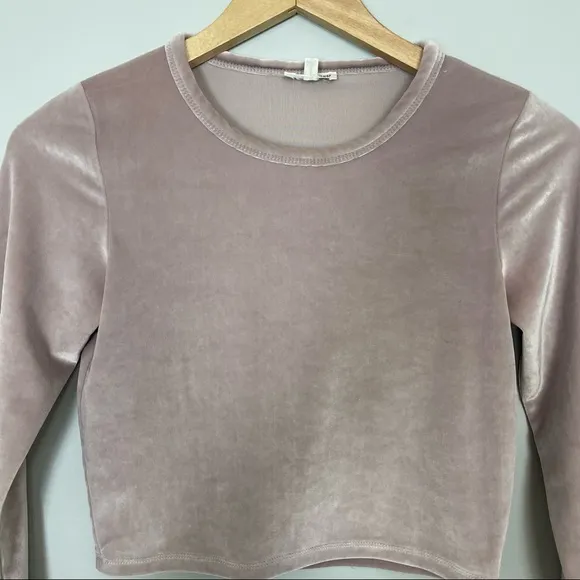 Aritzia Wilfred Free Pink Velour Bela Skirt Set