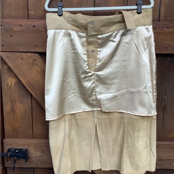 AS by DS leather lined skirt with slit. Size L runs slightly small. Worn once.