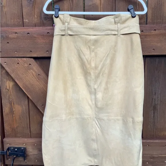 AS by DS leather lined skirt with slit. Size L runs slightly small. Worn once.