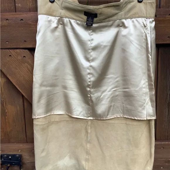 AS by DS leather lined skirt with slit. Size L runs slightly small. Worn once.
