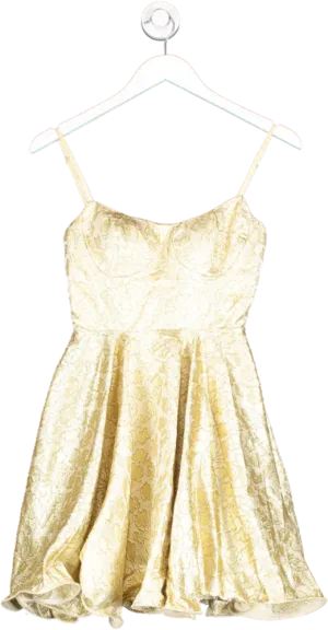 ASOS Metallic Floral Jacquard Mini Dress UK 6