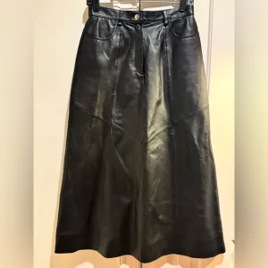 Bagatelle vintage black leather skirt.