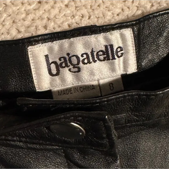 Bagatelle vintage black leather skirt.