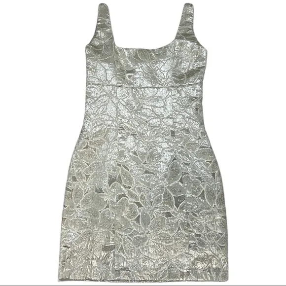 BB Dakota Metallic Silver Mini Dress