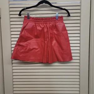Bcbg maxazria red leather skirt size s