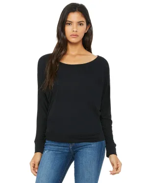 Bella Canvas Ladies Long Sleeve Off The Shoulder Top | Black
