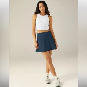 Beyond Yoga Spacedye Move‎ it High Waisted Skirt Size Medium Navy Blue