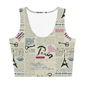 BirdGirls News Print Sublimation Cut & Sew Crop Top