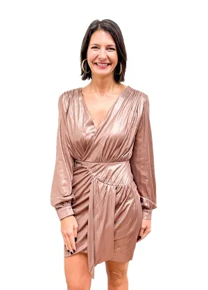 Bishop & Young Scene Stealer Metallic Dress - Ruby