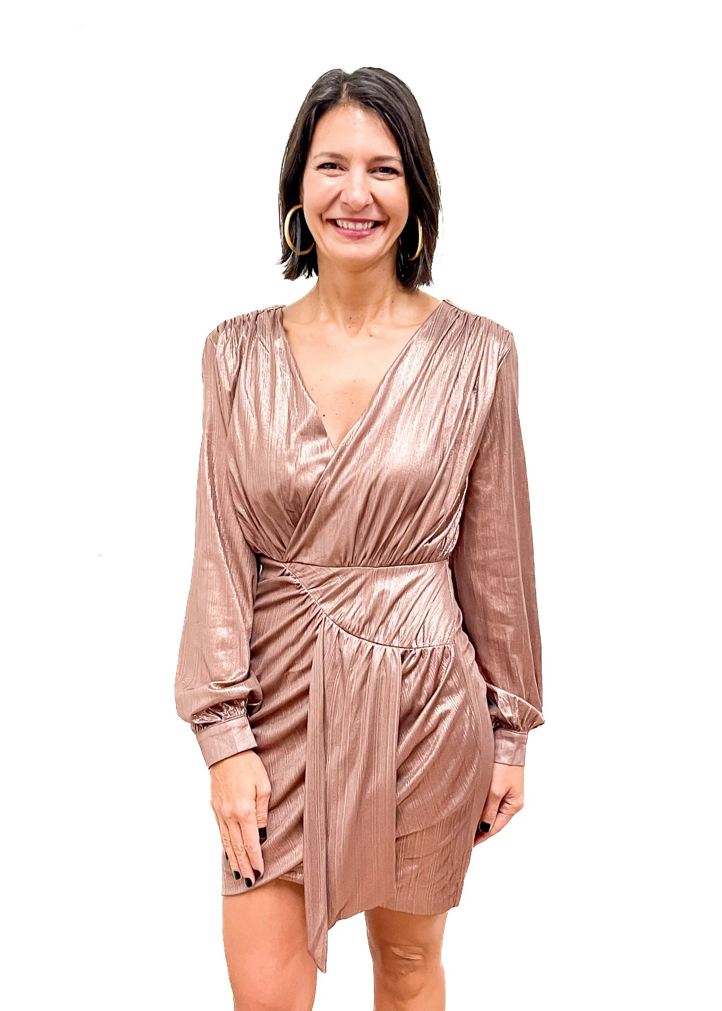 Bishop & Young Scene Stealer Metallic Dress - Ruby
