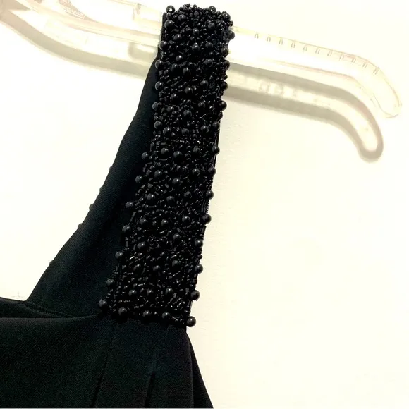 Bisou Bisou Michele Bohbot Black Prom Draped Midi Dress