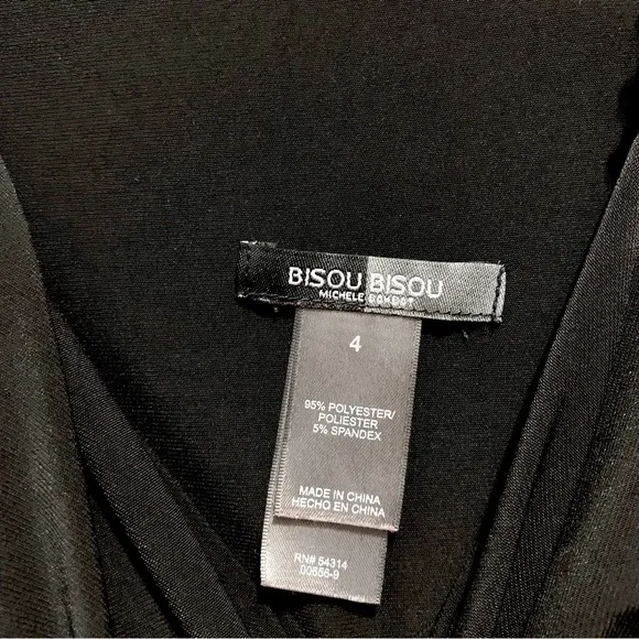 Bisou Bisou Michele Bohbot Black Prom Draped Midi Dress