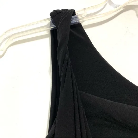 Bisou Bisou Michele Bohbot Black Prom Draped Midi Dress