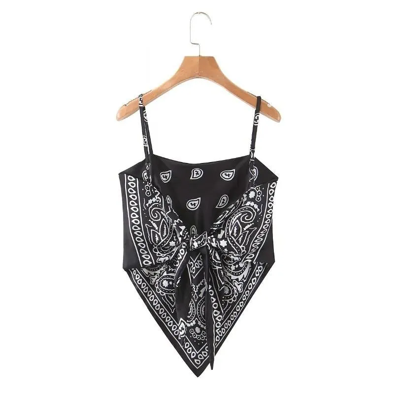 Black and White Bandana Crop Top