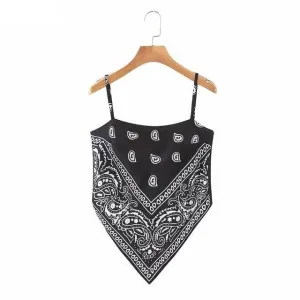 Black and White Bandana Crop Top