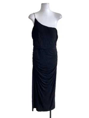 Black Draped Pearl Dress