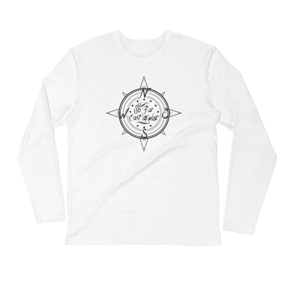 Black Solid Compass Logo Long Sleeve T-Shirt