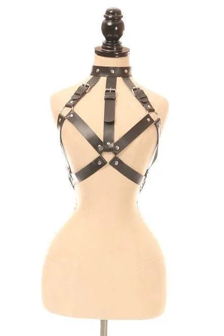 Black Vegan Leather Body Harness
