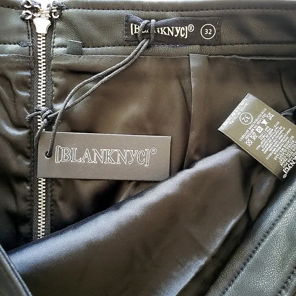BLANK NYC Spend The Night Lace Up Faux Leather Mini Skirt--Sz 32
