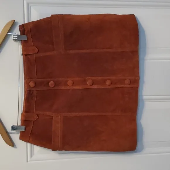 Blanknyc Brown Suede Leather Midi Skirt