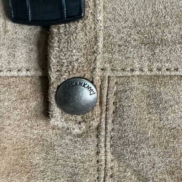 BLANKNYC Caffe Latte Suede 100% Leather Moto Mini Skirt Size 26