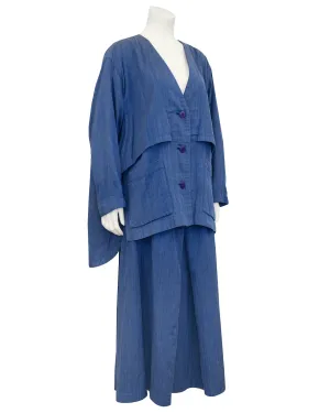 Blue Cotton Oversize Ensemble