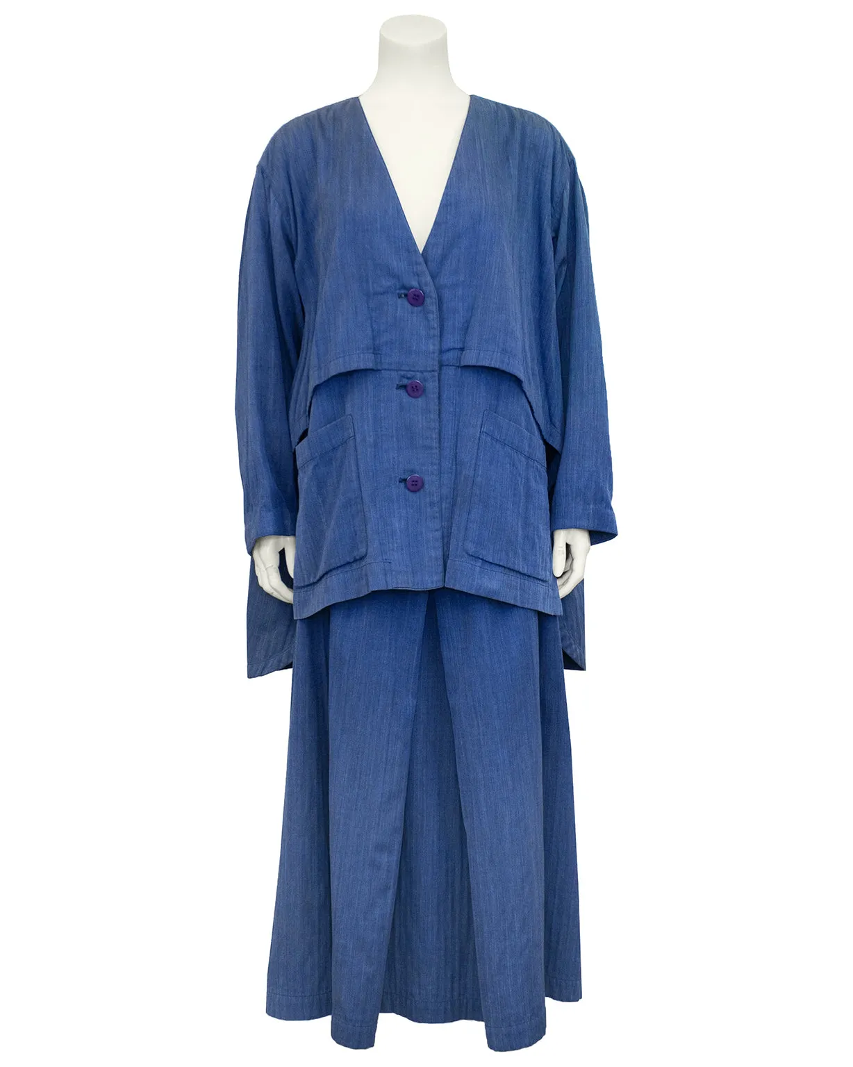Blue Cotton Oversize Ensemble