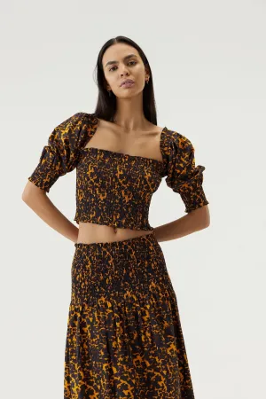 BLUR OUT OFF SHOULDER TOP | ORANGE BLUR