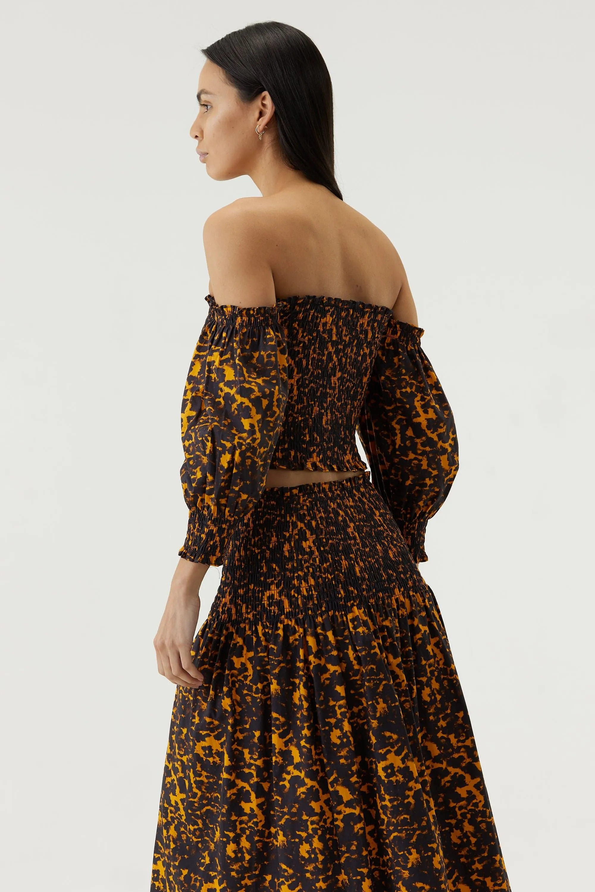 BLUR OUT OFF SHOULDER TOP | ORANGE BLUR