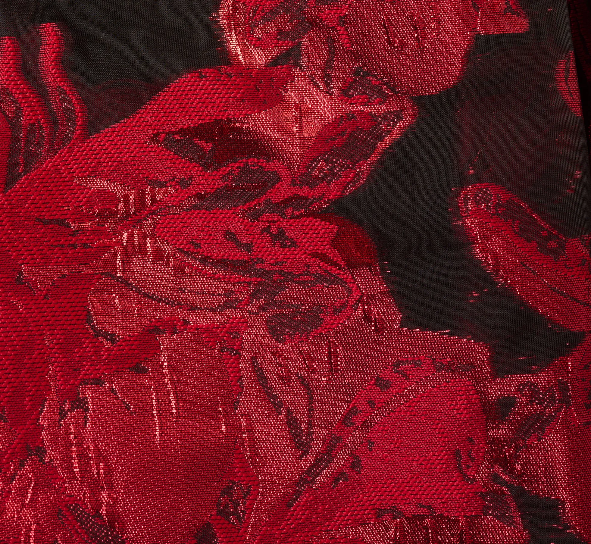 Bow Jacquard Short Dress In Black Red