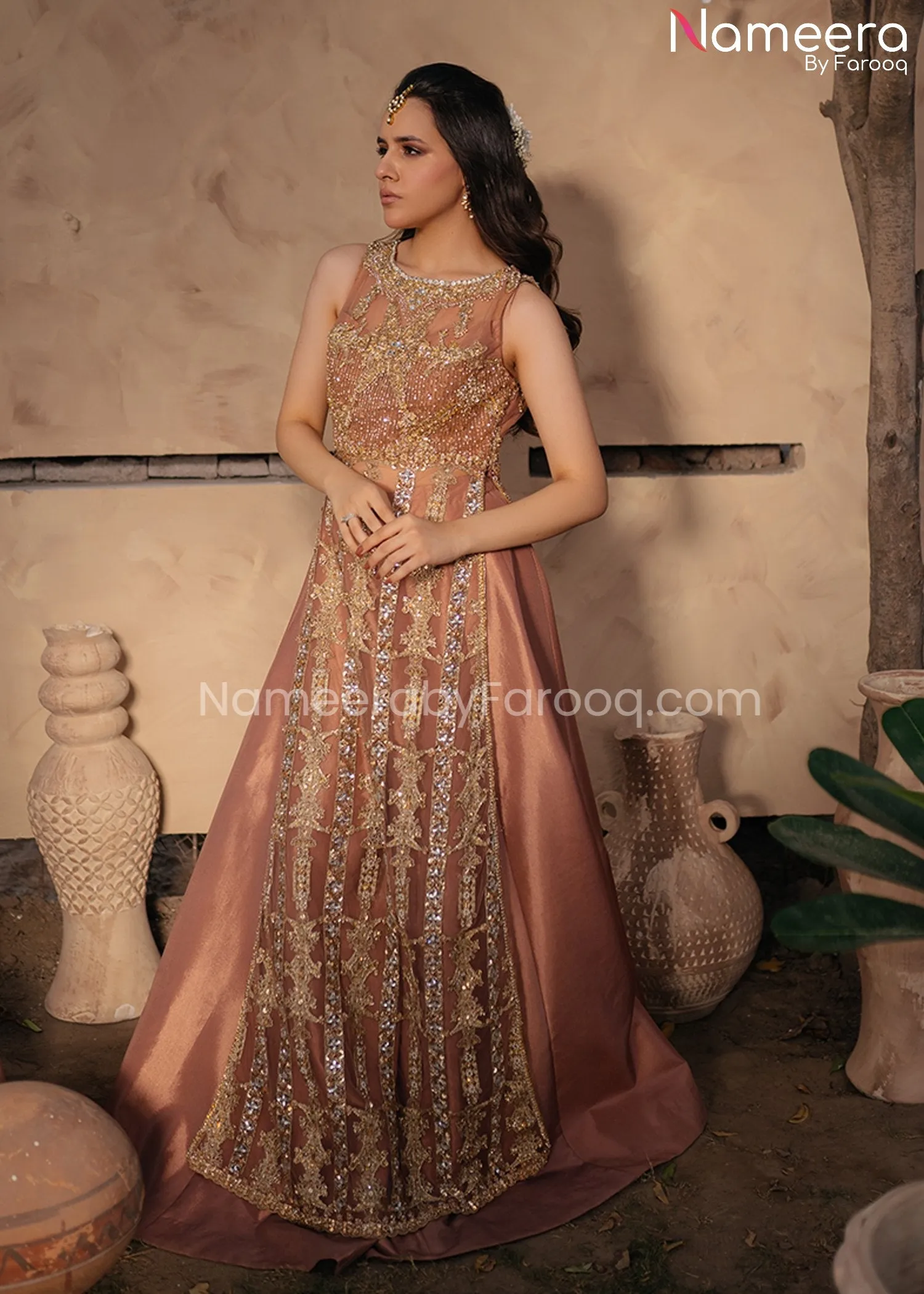 Bridal Pakistani Sharara with Embellished Kameez #BS510
