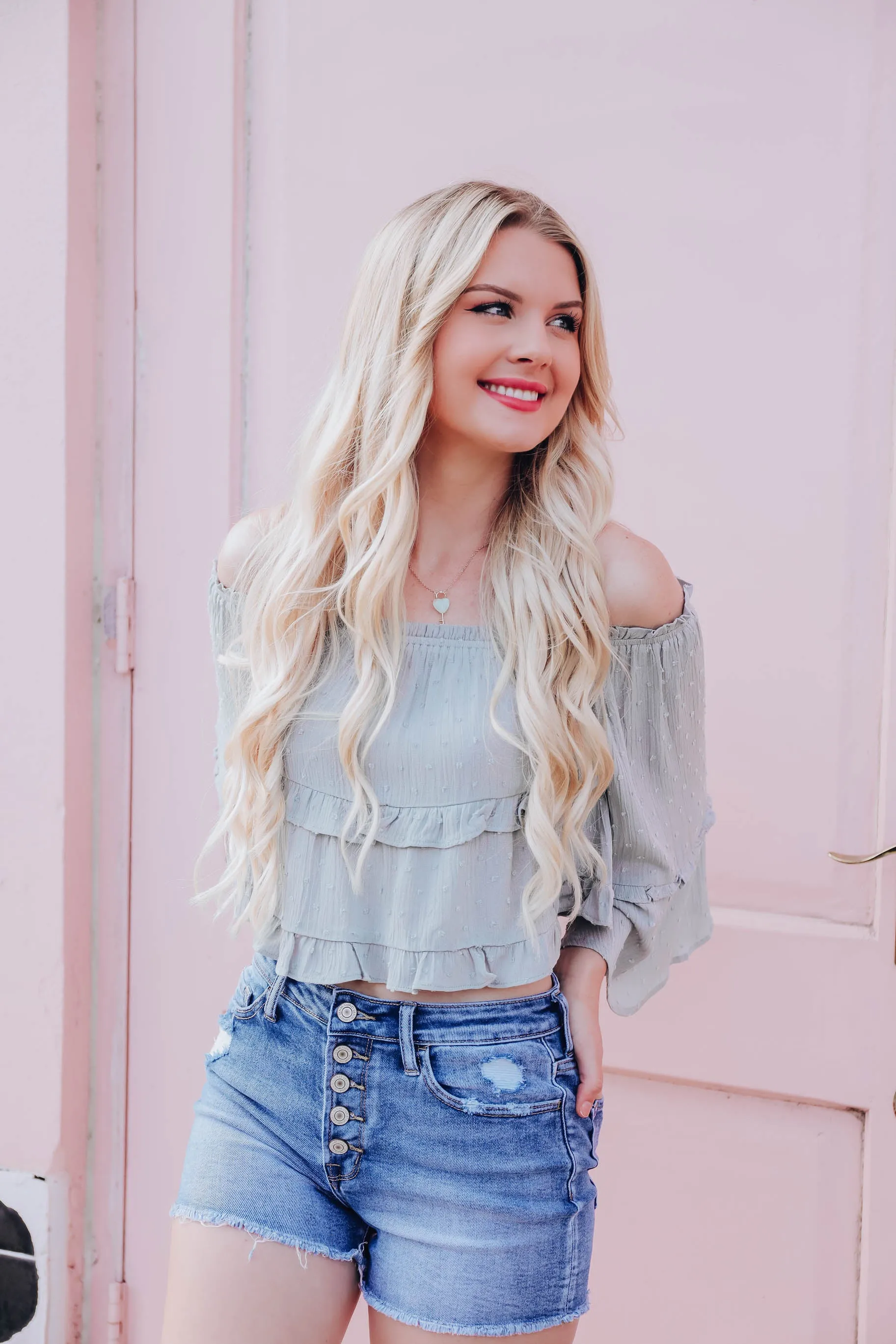 Brielle Off The Shoulder Crop Top - Sage