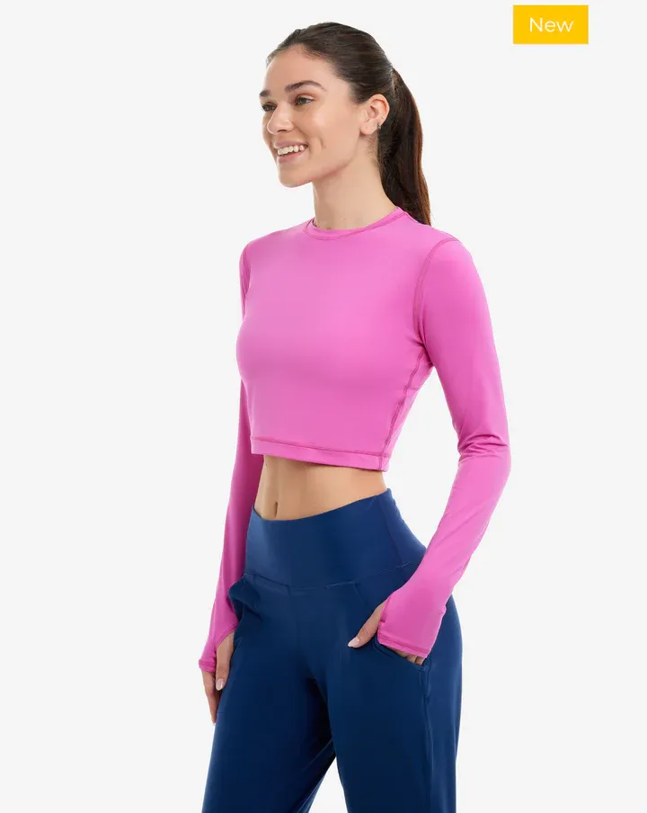 Bubble Gum Everyday Crop Rash Guard by BloqUv