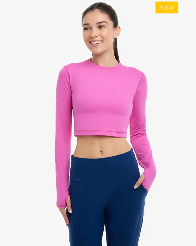Bubble Gum Everyday Crop Rash Guard by BloqUv