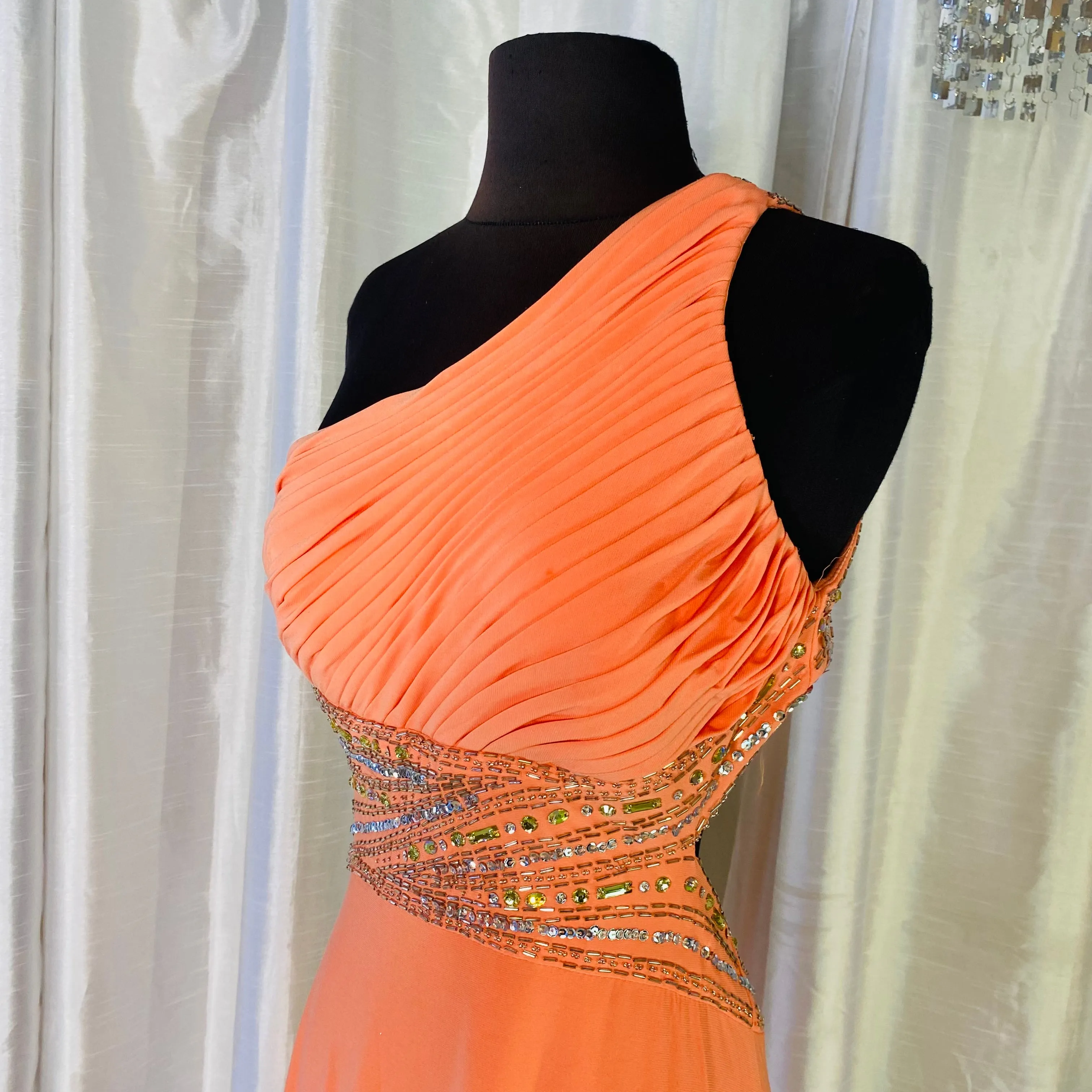 CACHE Long Gown Coral Size 8 NWT