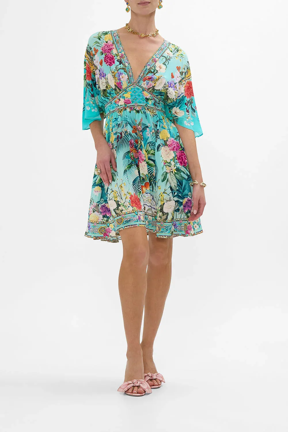Camilla Short Waisted Dress in Gardens of Queluz