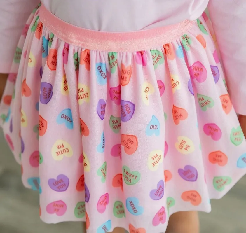 Candy Hearts Valentine's Day Tutu - Kids Dress Up Skirt
